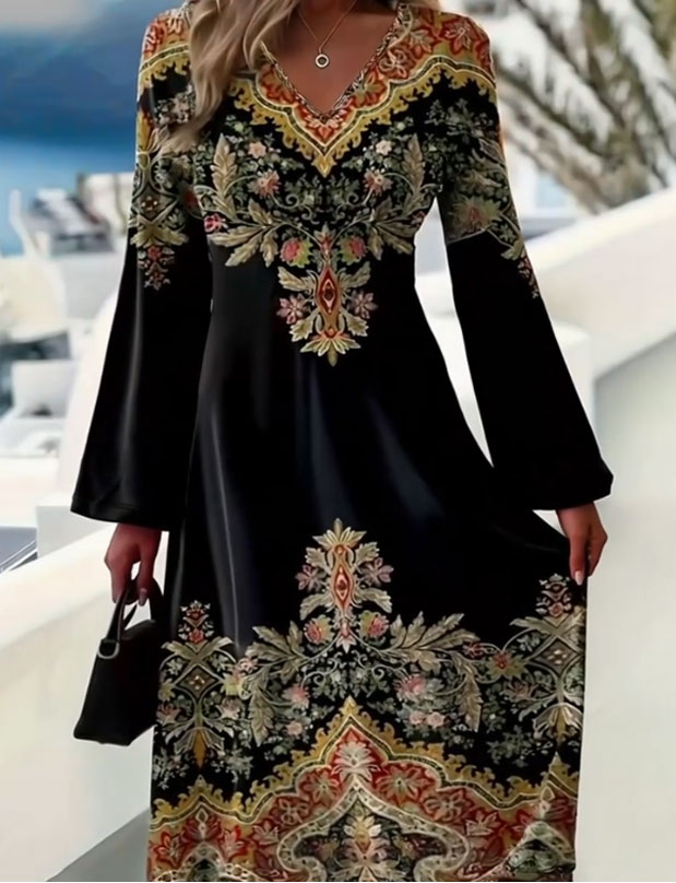 V-Neck Casual Dress